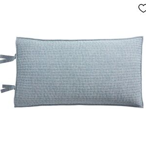Pottery Barn Pick-Stitch Handcrafted Cotton/Linen Quilted King Sham in Chambray